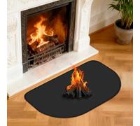 NUTKIT Tappetino Ignifugo, 80*50CM Tappeto Ignifugo per Camino,Resistente al Fuoco, Calore, Antiaderente, Tappetino Protettivo per Pavimenti, per Cortile, Prato e Campeggio All'aperto - Semicircolare