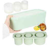 Nutmanel Ice Cube Tray for Stanley Cup, 20-40 oz Facili da Rilascio, Stanley Cup Stampo Cubetti di Ghiaccio con Coperchio, Silicone 100% Senza BPA, con Coperchio, per Cocktail, Whisky, Caffè, Verde