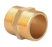 nutmanel Raccordo Filettato Doppio in Ottone 1", Nipplo Doppio Filetto Esterno Ottone 1 pezzo per Collegamento Tubo