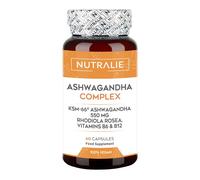 Ashwagandha KSM-66 Puro Forte Rhodiola Rosea Ginseng Indiano - Withania Somnifera B6 B12 BIO-disponible - Alto Dosaggio Ginseng Indiano Ashwagandha - 60 Capsule Vegane Ashwagandha Nutralie