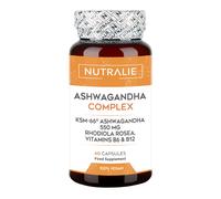 Nutralie Ashwagandha KSM-66 con Vitamina B6 + B12 e Rodiola Ansia 60 Capsule