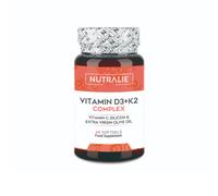 Nutralie Vitamina D3+K2 Complex 10000 UI con Vitamina C 60 Capsule molli