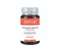 Nutralie Vitamina D3+K2 Complex 10000 UI con Vitamina C 60 Capsule molli