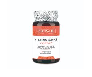 Nutralie Vitamina D3+K2 Complex 10000 UI con Vitamina C 60 Capsule molli