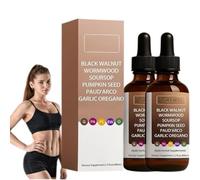 Nutralis - Gocce detergenti per intestino di noce nera e assenzio, aiuto naturale per la digestione e potenziatore energetico, estratto di noce nera e assenzio per la salute dell'intestino, formula