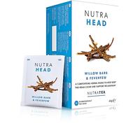 Nutratea t per alleviare il mal di testa da tensione ed emicranie - include partenio, corteccia di salice e rodiola - 20 bustine