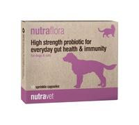 NUTRAVET Nutraflora 12 capsule probiotiche che favoriscono la salute intestinale e il sistema immunitario di cani e gatti