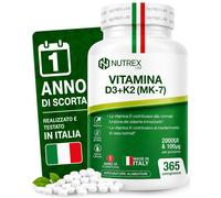 Nutrex Lab Vitamina D3 K2 Integratore 365 Microcompresse 1 Anno di Scorta