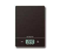 NUTRI FIT Bilancia da cucina digitale in vetro temperato, bilancia alimentare per cucinare e cuocere, capacità 5 kg/11 lbs, display LCD trasparente, lbs: oz/g fl'oz/ml (nero)
