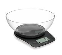 NUTRI FIT Bilancia digitale per alimenti con ciotola da 2L, bilancia da cucina digitale per cucinare once e grammi, 4 unità con precisione 0,1 oz/1 g, ampio display LCD, nero