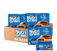 Nutri-Grain Morbide barrette per la colazione, realizzate con cereali integrali, snack per bambini, mirtillo (6 scatole, 48 barrette)