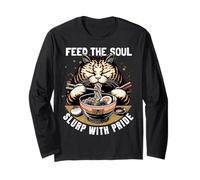 Nutri l'anima. Slurp con orgoglio. Umore ramen di gatto. Maglia a Manica