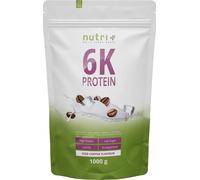 Nutri+ Proteine 6K in Polvere a base Vegetale Gusto Cappuccino 1kg 6 Componenti Proteiche con Isolato di Proteina di Piselli