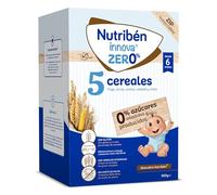 Nutribén innova ZERO 0% 5 cereali, 500 g, frumento, riso, avena, orzo e mais, bambini a partire dai 6 mesi, 0% zuccheri aggiunti e prodotti, cereali integrali