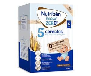 Nutribén innova ZERO 0% 5 cereali, 500 g, frumento, riso, avena, orzo e mais, bambini a partire dai 6 mesi, 0% zuccheri aggiunti e prodotti, cereali integrali