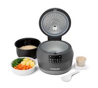 nutribullet EveryGrain Cooker - Cuociriso Multifunzione, Vaporiera Riso e Cereali, 10 Tazze, con 5 Programmi Automatici, Funzione Mantieni Caldo 12h, con Cucchiaio e Cestello, 600W, Grigio (NBRC605DG)