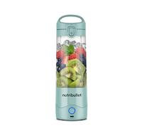 nutribullet Frullatore portatile in azzurro - Potente lama di estrazione, tazza da 475 ml, coperchio da asporto, cavo di ricarica USB-C e guida utente - Offre oltre 15 cicli di miscelazione - Frullati