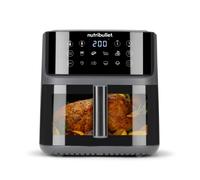nutribullet Crisplite Vision NBA0811DG, Friggitrice ad Aria 8L, Controllo Digitale 80-200°, Senza PFAS, 8 Impostazioni Automatiche, Controllo Touch, Cestello Lavabile Lavastoviglie, 2000W, Nero Opaco