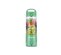 Nutribullet Portable NBP003LG Frullatore Portatile con Tazza Isolante da 475ml, Lama 4 Punte, Tazza in Tritan, 15 Cicli di Autonomia, Inclusi Coperchio e Cannuccia, Ricarica USB-C, Verde Chiaro