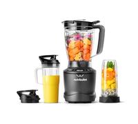 nutribullet SmartSense Mixer Combo NBF550DG, Frullatore con 5 Velocità Variabili + Pulse, Bicchiere da 900ml e Bicchiere Manico da 700ml, Ciclo Automatico Intelligente, Coperchio To-Go, 1500W, Nero