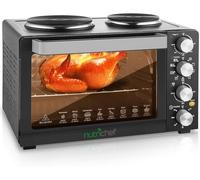 NutriChef a Convezione da Cucina 30 Quarti & con 2 Fuochi | da 1500 Watt | 7 Funzioni di : Rotisserie, al Grigliate & Altro | Inclusi Teglia