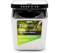 NutriChef Compostiera da Cucina, Compostiera Elettrica da 3 Litri, Trasforma Scarti Alimentari in Compost, Funzioni di Asciugatura, Frantumazione, Raffreddamento, Bianca