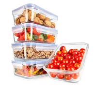 Nutrichef Contenitori Vetro per Alimenti 10 Pezzi (5 Contenitori + 5 Coperchi Er