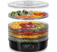 NutriChef Essiccatore Alimentare Nero Rotondo Professionale con 5 Vassoi