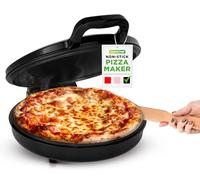 NutriChef Forno Pizza, Cuoci Pizza, Uova, Toast, Pancake e Piadina, 1500 Watt, 30 cm, Manici Termici Salvaspazio, Nero