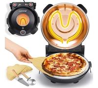 NutriChef Forno Pizza Elettrico 30 cm con Termometro, Controllo Temperatura, Pietra Antiaderente 427 °C, Ideale per Pizza Fatta in Casa