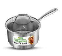 NutriChef in Acciaio Inox da 2 Quarti - Pesante da Cucina in Acciaio 18/8 di Qualità Alimentare, Pentola per Zuppa, Cottura con Coperchio Trasparente