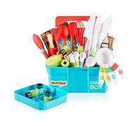 NutriChef Kit cucina per bambini e pasticceria - Set completo con grembiule Little Chef, libro di ricette, coltelli in nylon e utensili da cucina a partire dai 4 anni