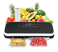 NutriChef Macchina Sottovuoto Alimenti, Sigillatrice Automatica per Cibi Secchi e Umidi, Design Compatto, Indicatori LED, Testata in Laboratorio, con Kit di Accessori e Sacchetti Inclusi