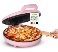 NutriChef Mini forno per pizza elettrico 1500 W - cotto pizza 12", uova, toast - compatto, manici freddi, temperatura regolabile - rosa