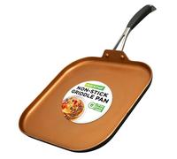 NutriChef Padella Antiaderente 26 cm, Piastra Cucina Rame, Esterno Anodizzato Resistente al Calore, Manico Silicone, Perfetta per Crepes, Pancake, Omelette, Frittata e Piadine