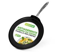 NutriChef Padella Antiaderente per Crepes da Piano Cottura, Ideale per Pancake e Uova, 30 Centimetri, Anodizzazione Dura e Lavabile in Lavastoviglie