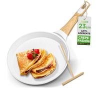 NutriChef Padella per Crepes, Crepiera Antiaderente 24 cm, Compatibile Induzione, Manico Ergonomico, Facile da Pulire, Ideale anche per Pancake, Bacon e Uova