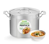 NutriChef Pentola Acciaio Inox 13,2 L con Coperchio, Manici Ergonomici, Pentola Induzione Resistente, Ideale per Cucine Professionali e Casa
