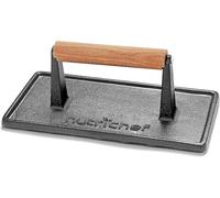 Nutrichef Pressa per Griglia in Ghisa Pesante con Manico in Legno, Pressa per Hamburger, Riduce i Tempi di Cottura di Bistecche, Carne, Pancetta, Quesadillas