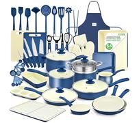 NutriChef Set 54 Pezzi Professionale con Pentole, Padelle e Teglie da Forno in Ceramica Antiaderente, Compatibile con Piani Cottura a Induzione