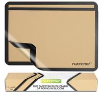 NutriChef Tappetino Silicone per Forno, 2 Pezzi, 62 x 42 cm, Antiaderente, Riutilizzabile, per Dolci, Pasticceria, Biscotti, Pane, Pizza, per Casa e Cucina, Nero