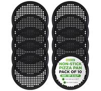 NutriChef Teglia per pizza antiaderente da 33 cm, set di 10 accessori forati in acciaio al carbonio con fori, piatti facili da pulire, contenitore lavabile in lavastoviglie e tagliere