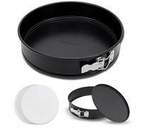 Nutrichef Tortiera 24 cm Apribile con Cerniera in Acciaio Antiaderente per Forno, Tortiera Fondo Rimovibile, Facile da Pulire, Ideale per Torte, Cheesecake e Crostate, Teglia da Forno fino a 230°
