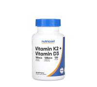 Nutricost Vitamin K2 (MK7) (100 mcg) + Vitamin D3 (5000 IU) (120 Capsule morbida)