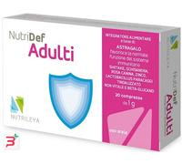 Nutridef Adulti - Aiuto Naturale per Aumentare le Difese in Autunno e Inverno - Supporto durante il Cambio di Stagione - Con Beta Glucano, Astragalo, Shiitake, Rosa Canina - 20 Compresse, Nutrileya