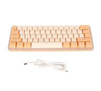 NutriEss 60 percento Tastiera da gioco cablata RGB Retroilluminazione 61 tasti compatti design ergonomico Posa bianco per S e dattilografi (Giallo arancione)