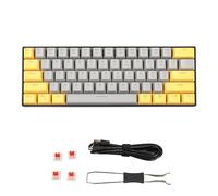 NutriEss 60 percento tastiera da gioco meccanica 61 tasto blu interruttore blu design compatto retroilluminato per w in dows PC Laptop Gaming (Interruttore rosso della superficie grigia gialla)