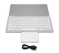 NutriEss Case di tastiera tablet con trackpad wireless bluetooth tablet di funzionamento simultaneo modalità di funzionamento simultaneo (Argento)