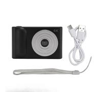 Nutriess Fotocamera digitale 48MP HD 16X Zoom Autofocus Tascabile Portatile MI CRO SLR Schermo TFT da 2,4 pollici Fotografia di viaggio Vlogging Argento (Nero)