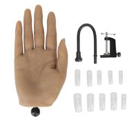 Nutriess Hand Size 2 Silicone Realistico Flessibile Scheletro Incorporato Slot per unghie Supporto regolabile per limare Modellare la pratica della nail art (Right Hand)